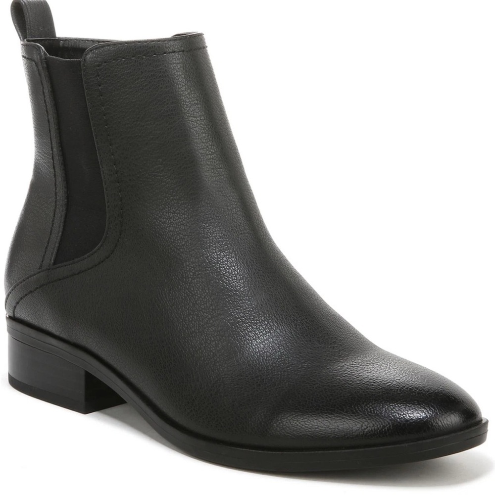 NATURALIZER Womens Black Goring Sampson Almond Toe Block Heel Chelsea 8.5 M